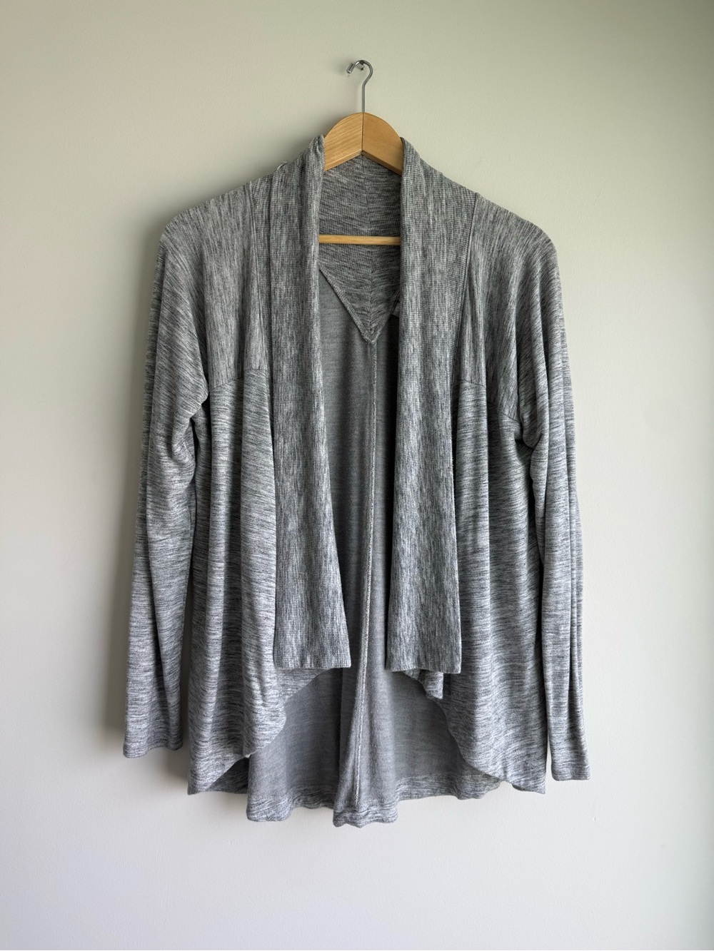 Athleta Nirvana Wear Two Ways Wrap Cardigan M Heather Gray Modal